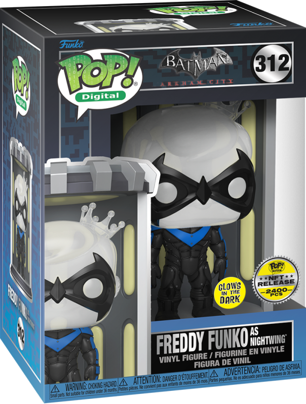 [Funko] Digital POP! Arkham #312 Freddy Funko as Nightwing (NFT Royalty, Glow, 1/2400 pcs.)